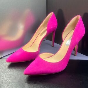 INC International Concepts Hot Pink Pointed Toe Pumps, Size 7.5M